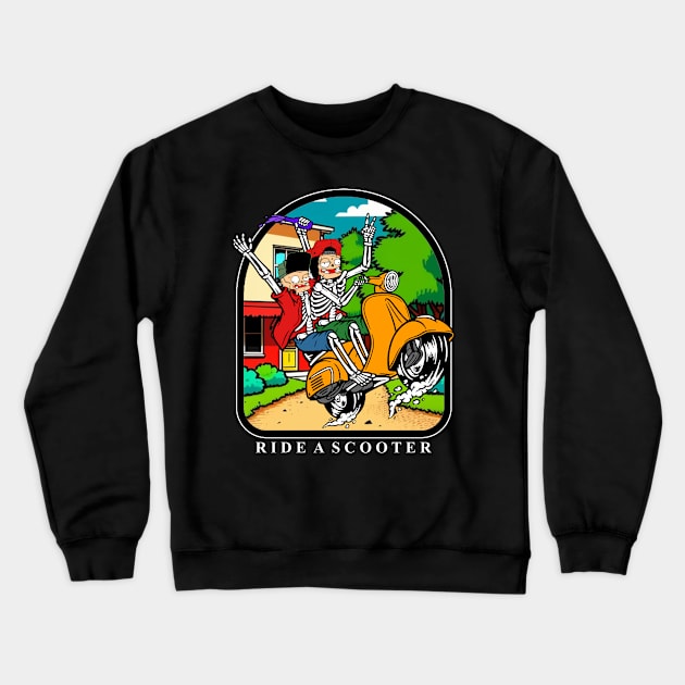ride a scooter Crewneck Sweatshirt by antonimus